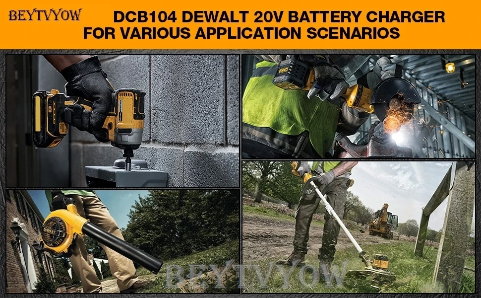 4 Ports Battery Charger Compatible with Dewalt 20V Li-ion Batteries Rapid Fast C