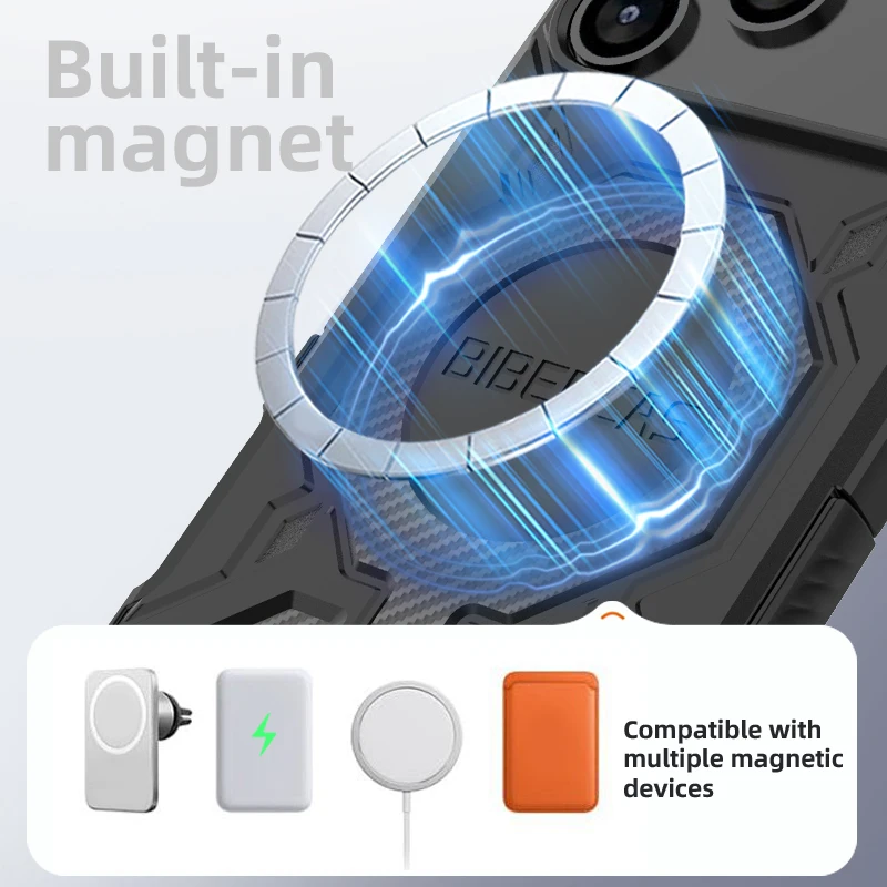 Translucent Frosted Phone Case with Magnetic Wireless Charging and Anti-Drop Protection