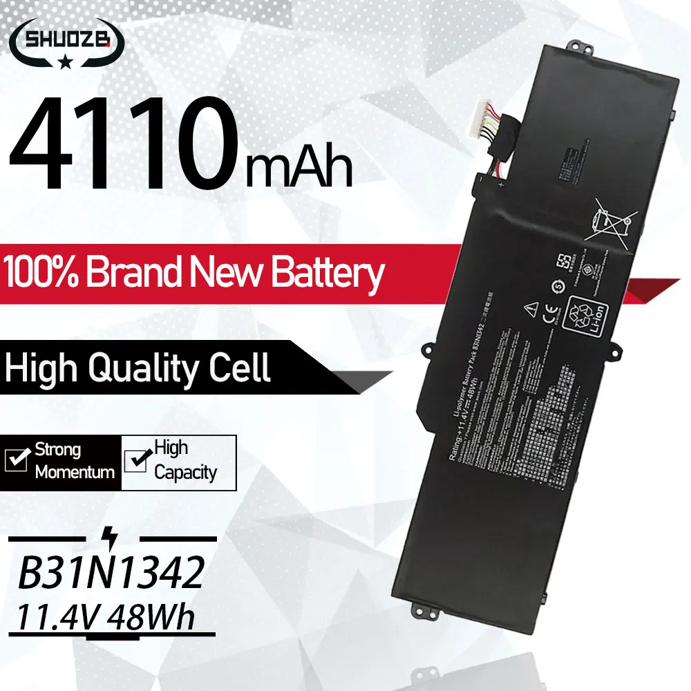 

New B31N1342 3ICP7/60/82 Laptop Battery For ASUS Chromebook C200 C200M C200MA C200MA-DS01 C200MA-KX003 Series 11.4V 48WH 4110mAh