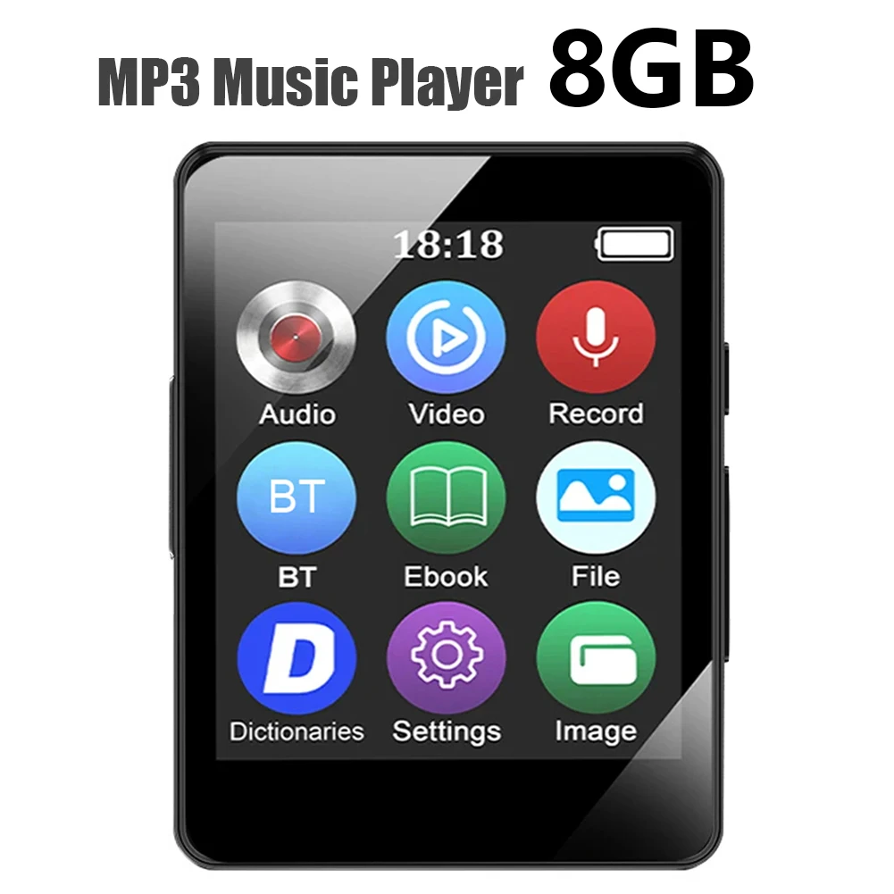 8/16/32/64GB 휴대용 MP3 플레이어 HiFi 블루투스 호환 5.0 미니 MP4 비디오 재생 MP3 학생용 워크맨 녹음/전자책 기능 포함