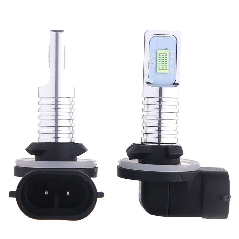 2Pcs LED 881 880 H27W/2 전구 자동차에 대 한 안개 조명 안개 운전 램프 높은 조명 자동차 조명 소스 6000K 흰색 노란색 Led 12V DRL