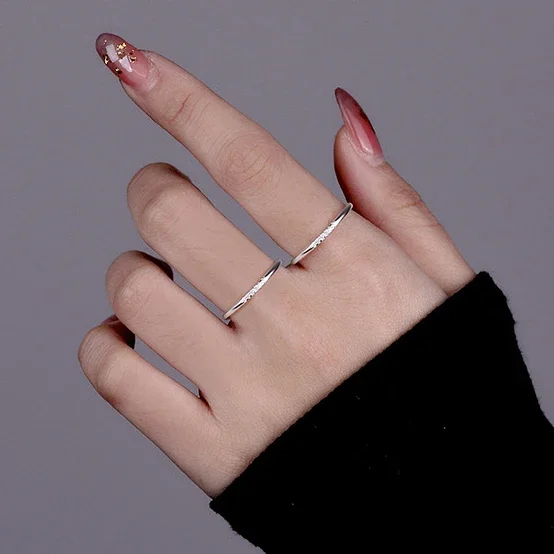 Silver Rings Silver Ring 925 Sterling Silver Zircon Round Geometric For Fashion Women Fine Jewelry Accessories Gift