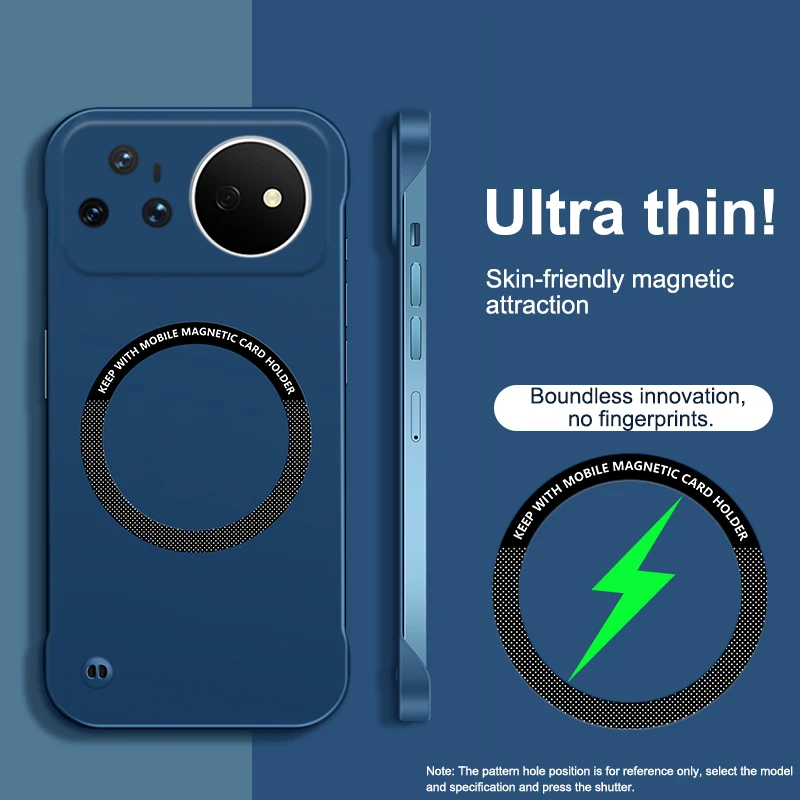 Ultra Thin Magnetic Frameless Phone Case with Hard PC Design