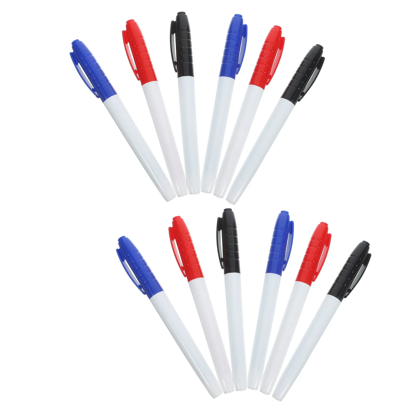 12Pcs 울트라 파인 팁 화이트보드 마커 컬러 드라이 지우개 펜 교실 사무실 홈 드라이 지우개 마커용 부드러운 지우개