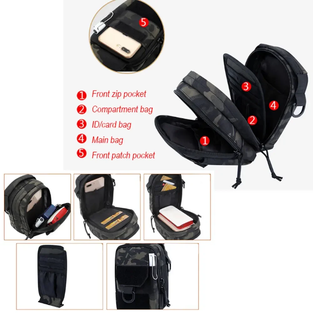 Camo Molle Fanny Pack Camping Waist Backpack for Outdoor Sports