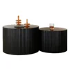 Round Coffee Table Sets, Nesting Coffee Tables for Living Room, Modern Wooden Side Tables Accent End Table for Home, Café Tables 6