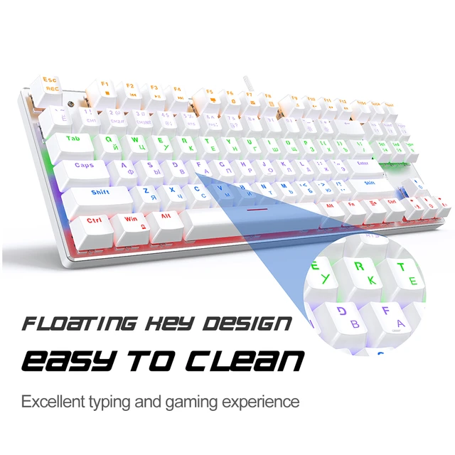 Teclado mecânico 104 teclas Gaming Keyboard para jogos e digitação,  compatível/PC/Laptop - AliExpress