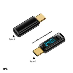 Advanced USB to Type - C 8K Adapter with LED Display and 240W Power Meter (Light Black)