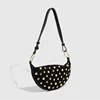 Designer Studded Shoulder Bag Rivet Crescent Bag 2025 New Women's Metal Underarm Bag High-end Retro Rivet Polka Dot Shoulder Bag 3