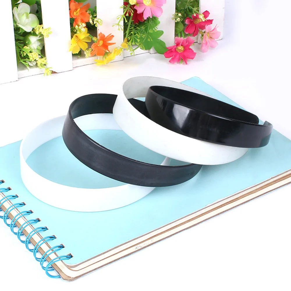 20pcs 25mm Flat Surface Plastic Headband NO Teeth Women DIY Craft Hairband White Black Resin Hair Hoop Hair Accessories Headwear 10mm multicolors pu leather cord flat leather string craft cord for diy jewelry making accessories wholesale supplier