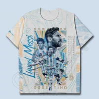 Argentina National Team Messi No. 10 Soccer Quick Drying T-Shirt Men's And Women's Fans Memorial Clothes Summer Causal T-Shirt 1