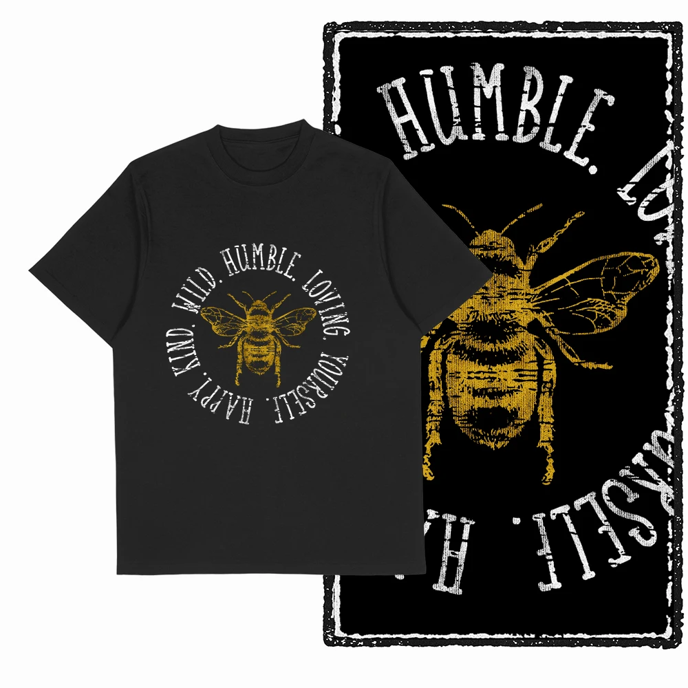 Coolmind 100% Cotton Funny Bees Graphic T-Shirt for Men, Big Size Exclusive Novelty Tee