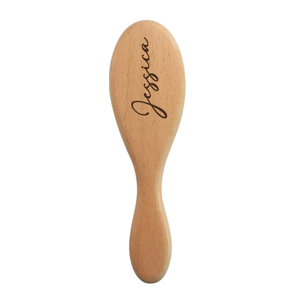 Personalized Baby Name Hair Brush Engraving Newborn Name Baby Wooden Hair Brush Comb Christening Birthday Shower Gift Baby Hair Comb Hair Brush Comb