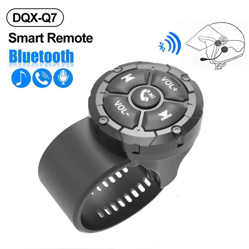 

V5.3 беспроводной Bluetooth-пульт дистанционного управления на руль, водонепроницаемый для смартфона, автомобиля, мотоцикла, шлема, гарнитуры, наушников