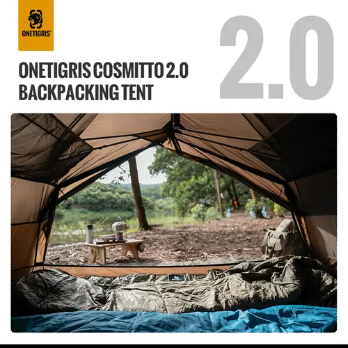 OneTigris COSMITTO 2.0 Camping tent for Two Person 3-Season Easy Setup Instant Travel Tent For Hiking Trekking Fishing Beach - Image 3