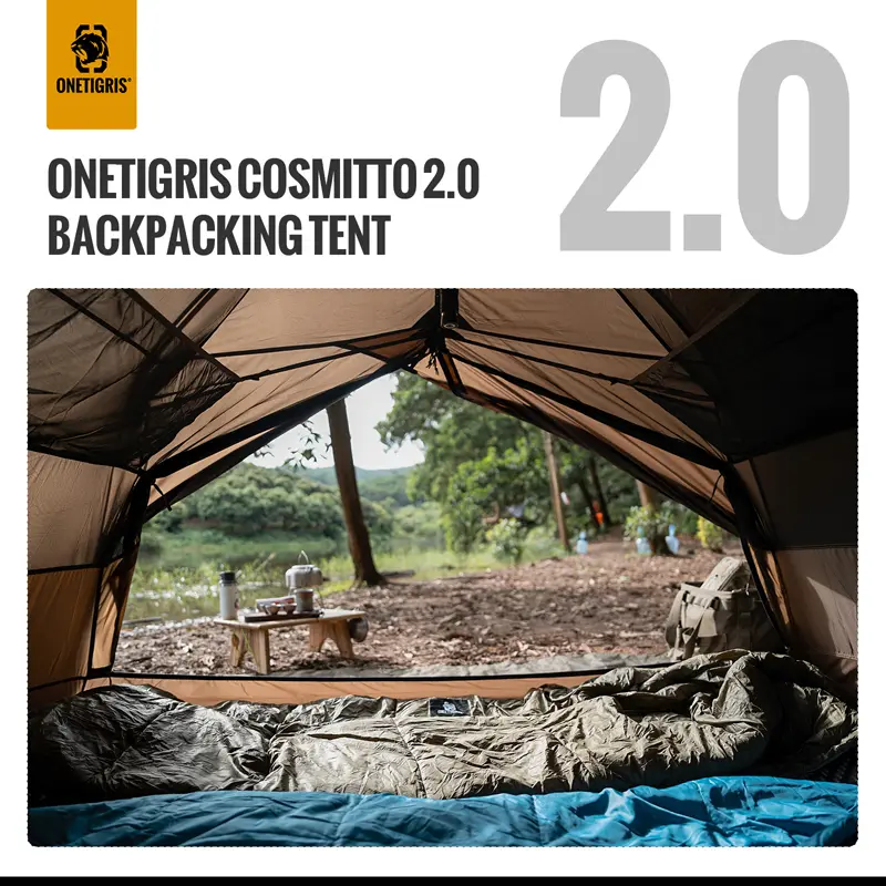 OneTigris COSMITTO 2.0 Camping tent for Two Person 3-Season Easy Setup Instant Travel Tent For Hiking Trekking Fishing Beach - Image 3