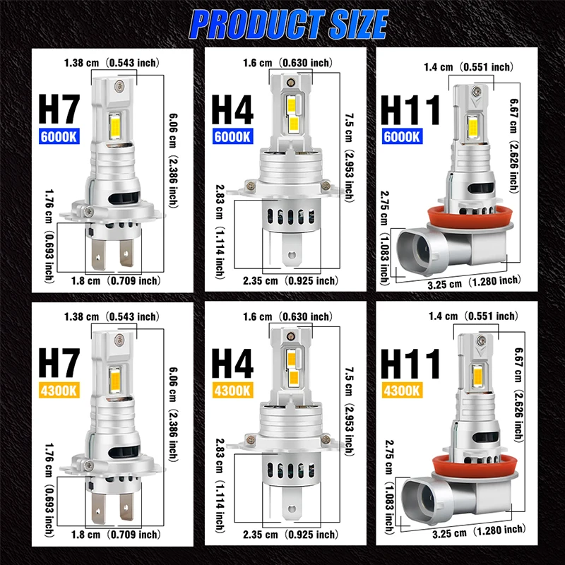 1:1 H7 LED CANBUS 라이트 8054 CSP 칩 플러그 앤 플레이 무선 미니 자동차 헤드라이트 터보 팬 6000K 12V LED 자동차 키트 램프 전구