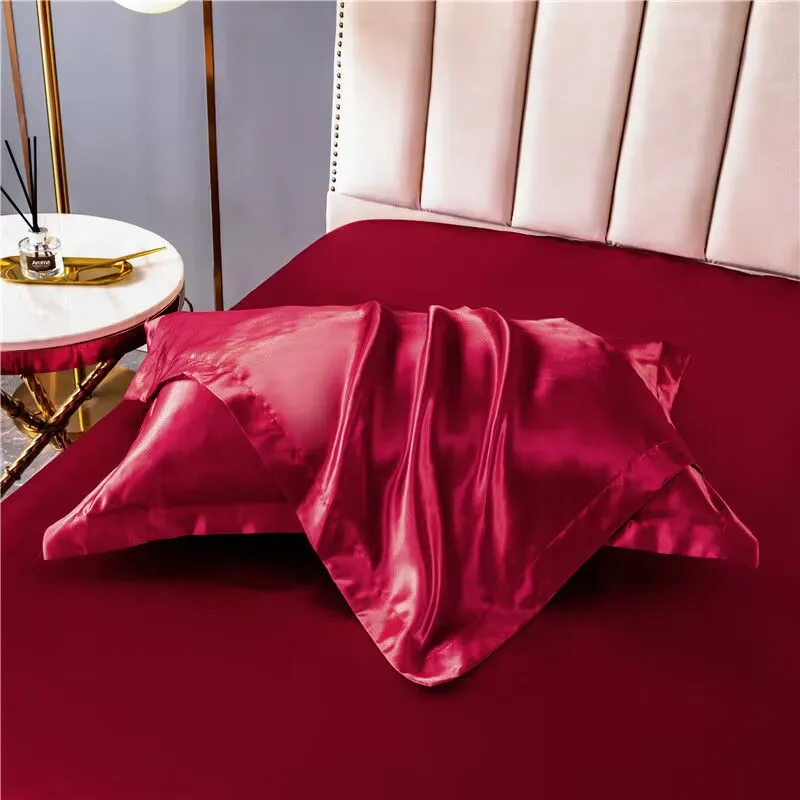 1pcs Man-made Mulberry Silky Pillowcase  Pillow Case Cover Satin Home Textile Bedding Hotel Pillowcases 5