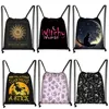 Witch Witchcraft Print Backpack Witchy Woman Drawstring Bags Moon Star Cat Storage Bag for Travel Shoes Holder Wicca Bookbag 1