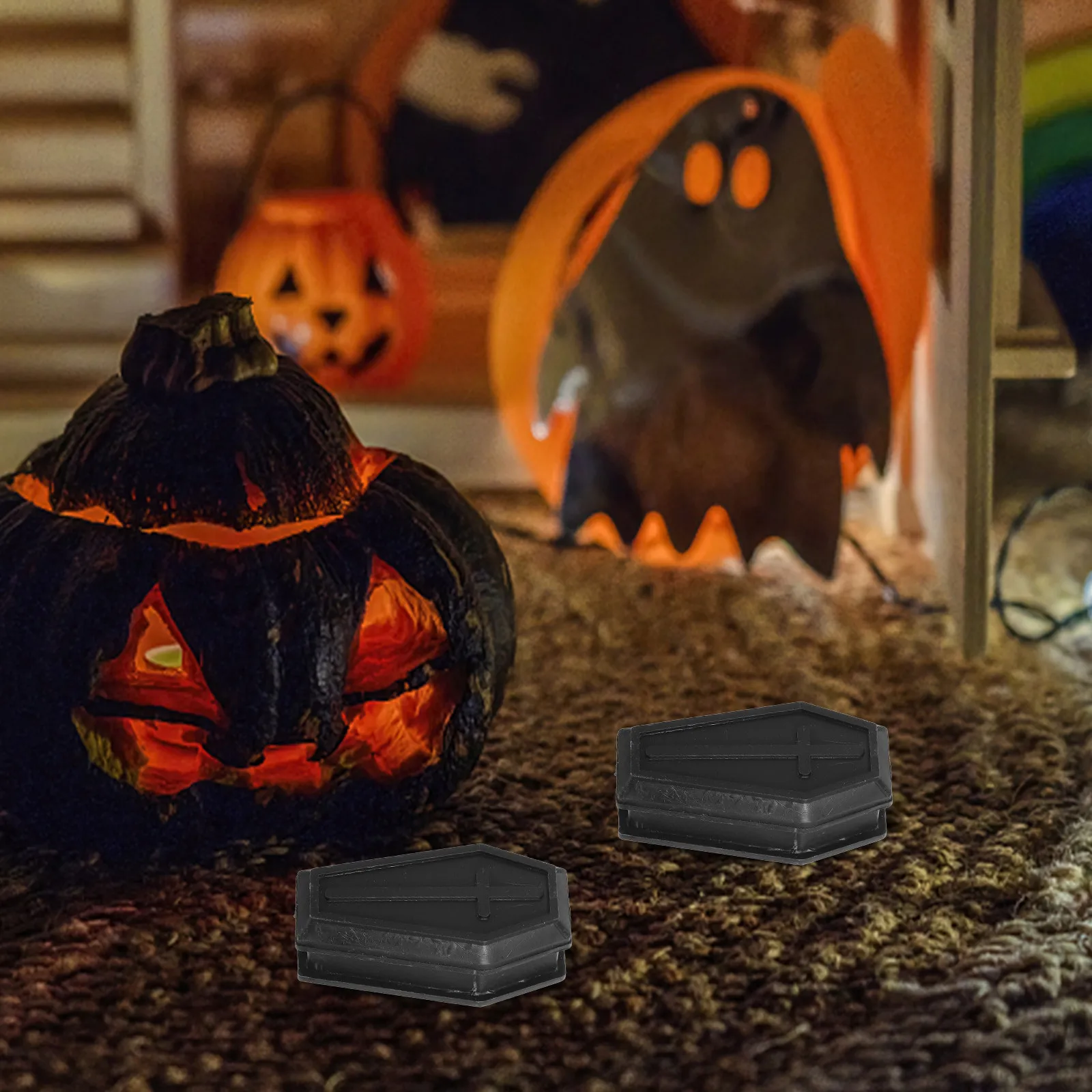 12개 미니 플라스틱 관 모양 상자 할로윈 사탕 보관 장난 소품 파티 선물 장난 소품 파티 용품