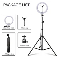 8/10inch Selfie Ring Light RGB Tripod Phone Stand Holder Photography RingLight Circle Fill Light Led Color Lamp Trepied Makeup