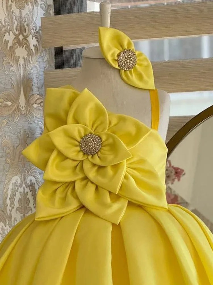 Year First Cry Baby Frocks Elegant FLower Girl's Sage Green Party