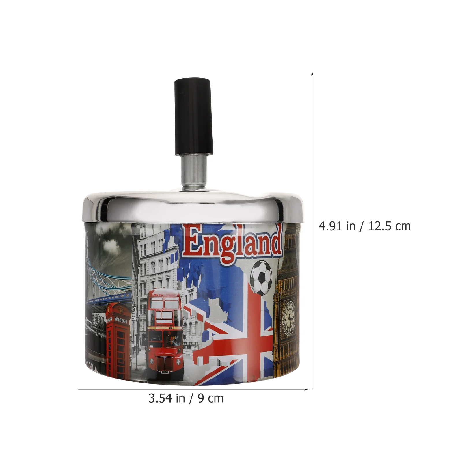 Stainless Steel Ashtray Automatically Extinguished Decorative Uk Souvenirs Gifts Cigarette Outdoor Metal Personality Tabletop stainless steel ashtray,metal ashtray