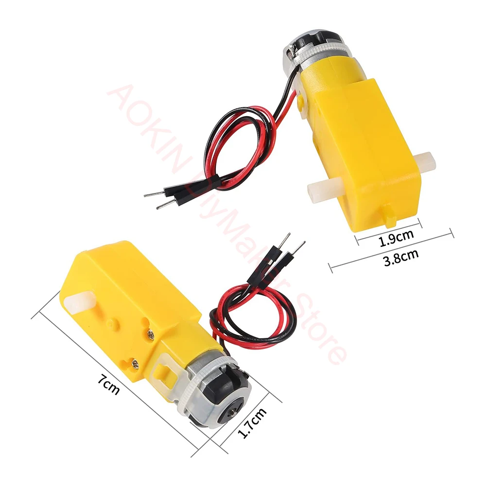 4 pcs TT Motor Smart Car Robot Gear Motor with Cable DC Electric Gear TT Motor for Arduino DIY Smart Car Robot Aircraft Toys
