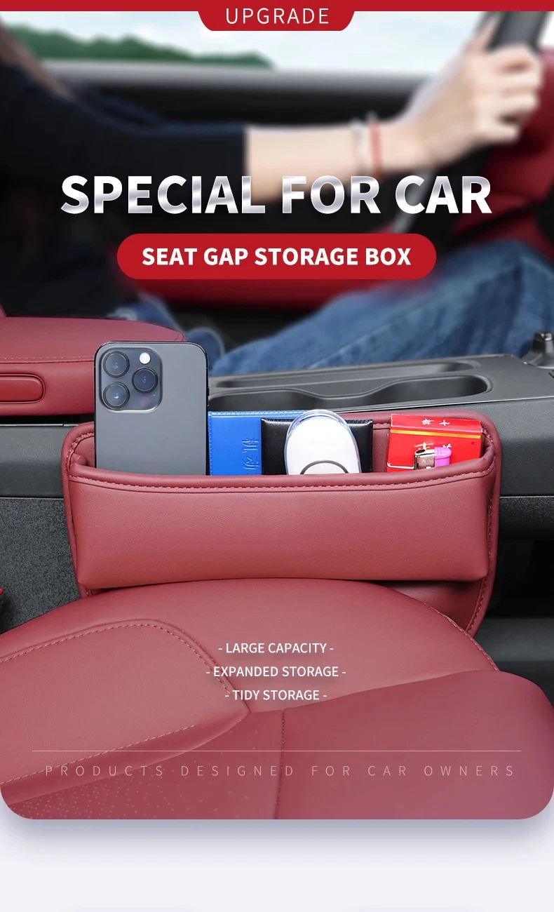 Auto Sitz Lücke Organizer Lagerung Box Nappa Leder Multifunktions Universal Spalt Seite Lagerung Tasche Brieftasche Schlüssel Karte Zubehör – Detail 1