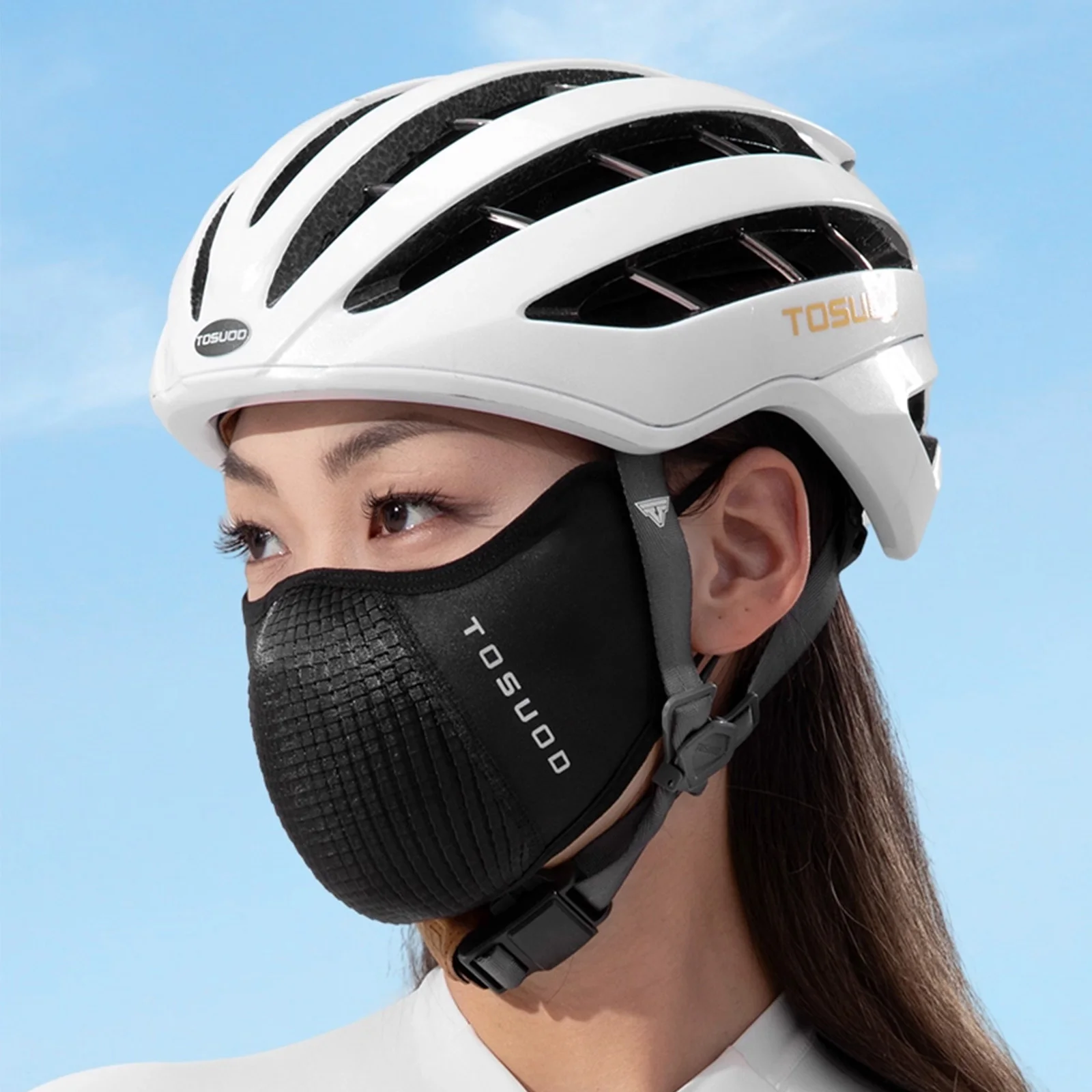 TOSUOD Fahrradmaske, AA-Qualität, antibakteriell, verstellbar, atmungsaktiv, Sportmaske, Sonnenschutz, Eisseidenmaske – Detail 5