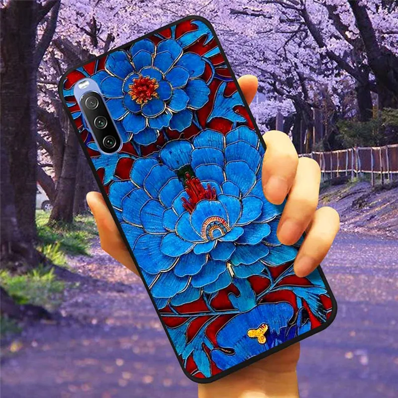 3D Flower Relief Soft Silicone Emboss Phone Case Cover