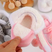 Newborn Booties Baby Socks Shoes Girl Winter Warm Cute Toddler Prewalkers Soft Anti-slip Infant Newborn Crib Crawl Shoes 3