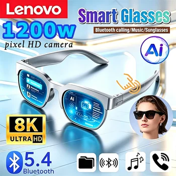 Lenovo Wireless AI Smart Glasses Bluetooth Remote Control 8K HD Photo Call Music Sports Sunglasses Gift for Men Women Casual Use 1