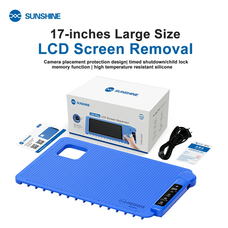 SUNSHINE LS3 PLUS 17 polegadas Separador de tela LCD Temperatura de memória inteligente Ferramentas de reparo de remoção de tela de tamanho grande