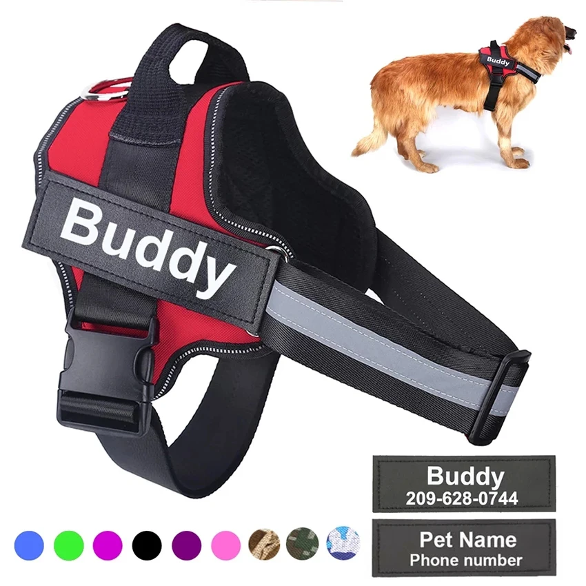 No Pull Nylon Quick Fit Reflective Service Dog Harness Vest Strong Adjustable No Pull Nylon Quick Fit Reflective Service Dog Harness Vest Strong Adjustable