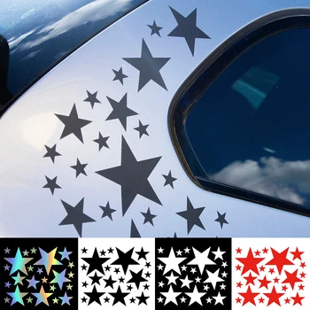 24pcs Star Car Vinyl Stickers – Waterproof Car Decals for Bumper, Windows & Exterior Decoration 1