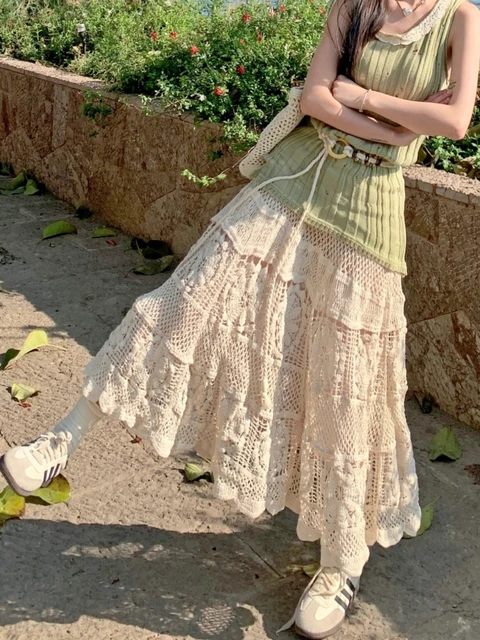 新品 UJOH×LOKITHO Embroidery Flare Skirt Classical flared