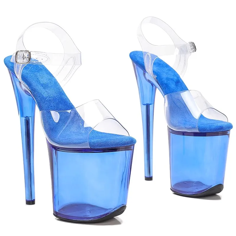 

New 20cm/8inches Shiny PVC Upper Electroplate Platform High Heel Sandals Sexy Model Shoes Pole Dance Shoes 136