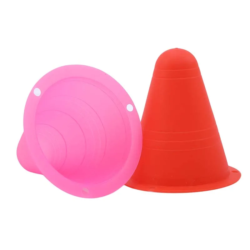 Skate Marker Training Road Cones Roller Football Soccer Rugby Training Soft Tower Skating Obstacle Roller Skate Pile 10Pcs/Set