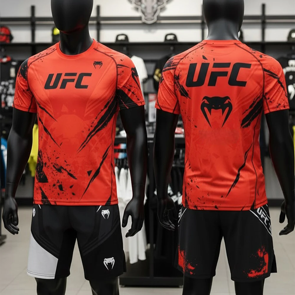 2026 키드 뉴 UFC 언라이벌드 바이 파이팅 나이트 스포츠 세트 남녀 MMA 복싱 트레이닝 세트 옥타곤 케이지 주짓수 티셔츠 반바지