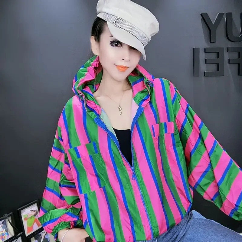 Striped Hooded Windbreaker Jacket 3