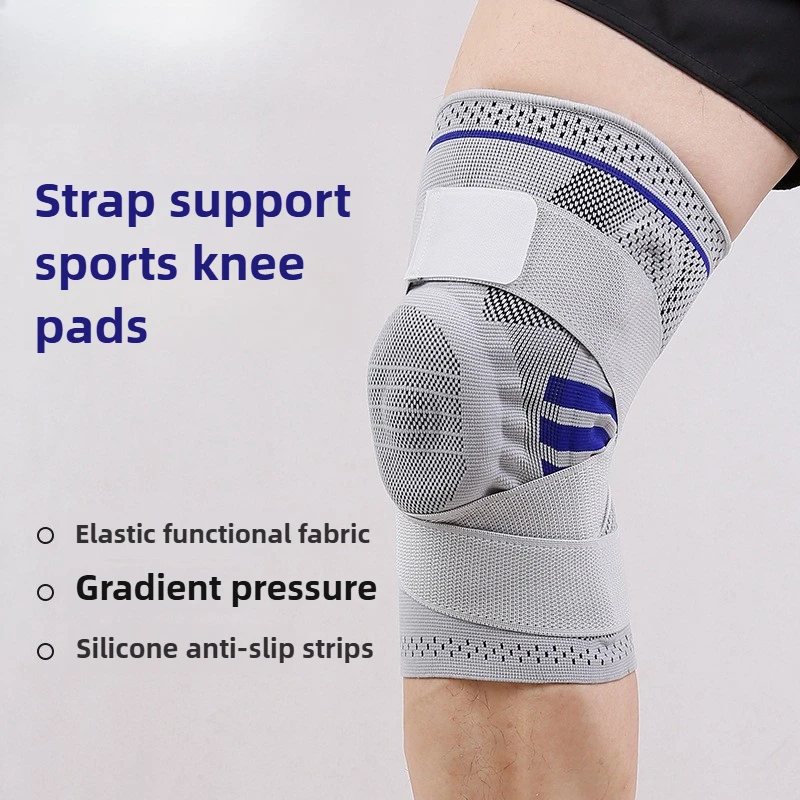 Enhanced Silicone Shock-Absorbing Knee Brace with Anti-Slip Support and Automatic Tightening