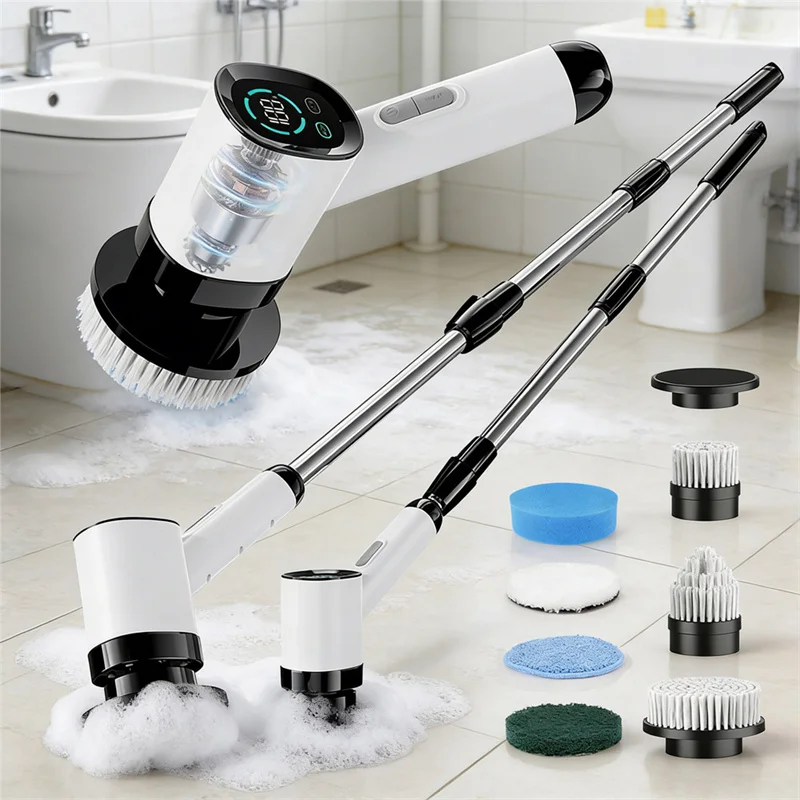 Cordless Electric Cleaning Brush 7-in-1 Bathroom Window Electric Spin Cleaner Kitchen Toilet Automotive Household Rotate Clean