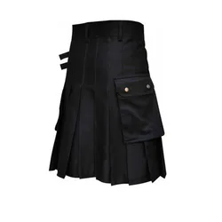 Vintage Men's Scottish Kilt Plaid Pleated Skirt Deluxe Tartan Goth Festival Outdoor Utility Kilts Highland Skirt