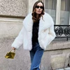 TRAF White Faux Fur Coat 2024 Woman New in coats Autumn Winter Fur Plush Fluffy Jacket Warm Red Gray Black Outerwears 3