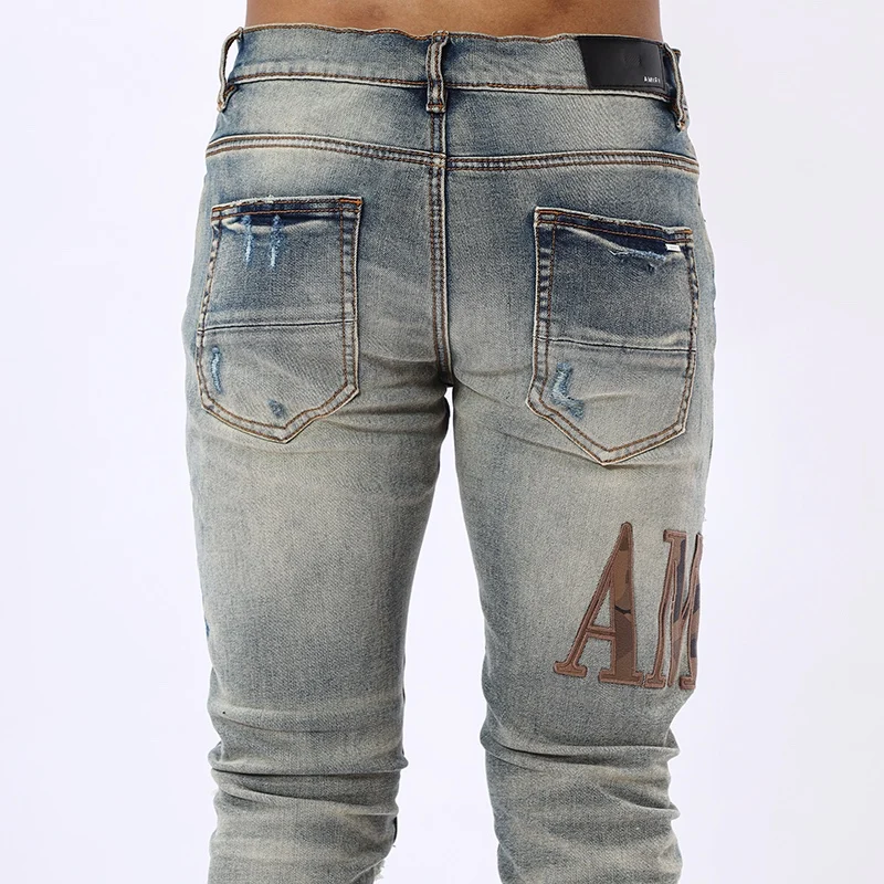 Jeans ajustados de estilo Vintage pantalones de mezclilla amiri jeans