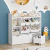 Toy Storage Organizer with 3 Drawers,Bookshelf and Bookcase with 6 Plastic Bins & 2 Storage Cubbies,Toy Storage Box for Playroom 1