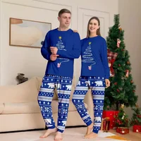 Christmas Matching Pajamas Set Mom Dad Kids Set Xmas Pjs Long Sleeve Top+Pants 2 Pieces Suit Baby Romper Warm Pjs Homewear Look 2