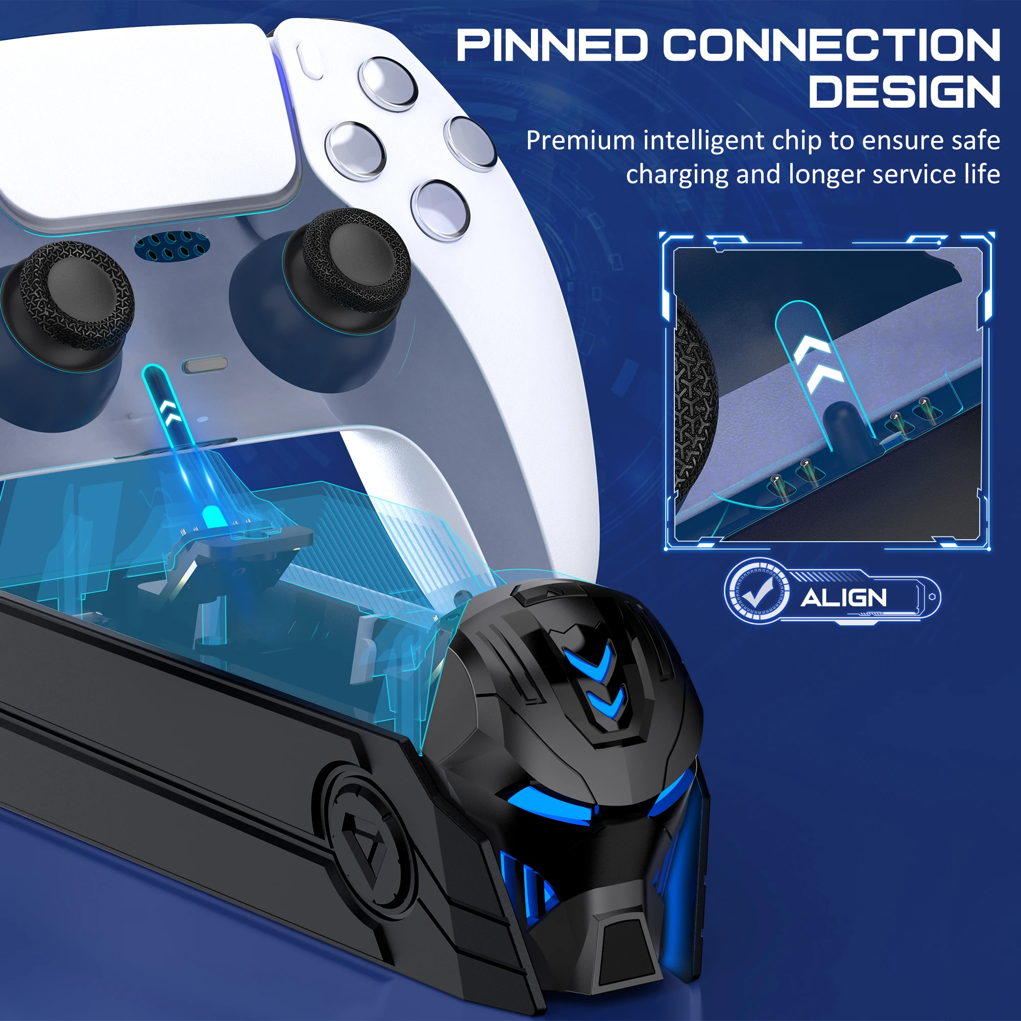 Dual Fast Charger for PS5 Wireless Controller Stand for Sony PlayStation 5 Gamepad DualSense, controller charger dock,controller charging base,controller charger