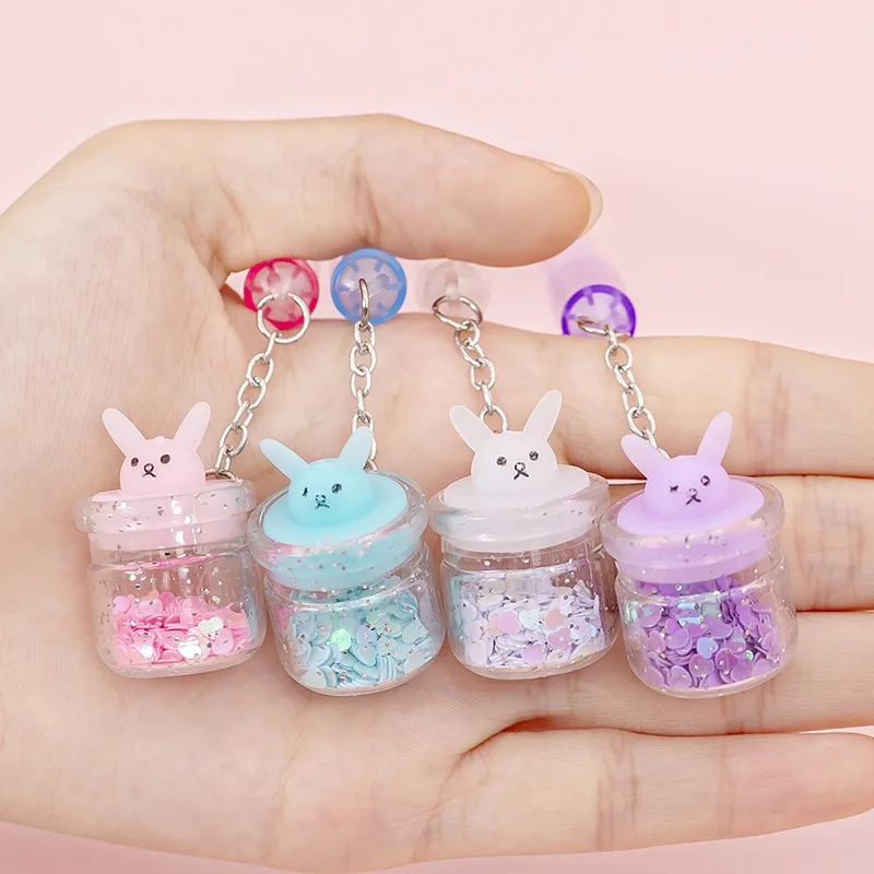 24 Pcs Wholesale Cute Pendant Pen Rabbit Drift Bottle Neutral Pen Girl's Heart Pendant for Primary and Secondary School Students